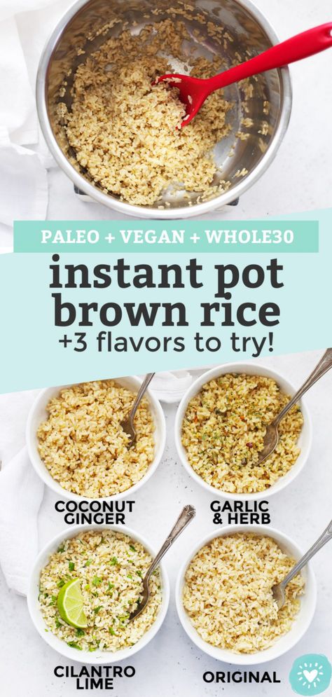 Delicious Brown Rice, Herbed Brown Rice, Instant Pot Rice Brown, How To Flavor Brown Rice, Yummy Brown Rice Recipes, Insta Pot Brown Rice, Instant Pot Brown Rice Recipes, Tasty Brown Rice Recipes, Rice Cooker Brown Rice Recipes