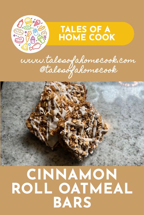 Homemade Breakfast Bars, Cinnamon Roll Oatmeal, Oatmeal Bar, Easy Icing, Brown Sugar Oatmeal, Oatmeal Breakfast Bars, Cinnamon Breakfast, Oat Bars, Oatmeal Bars