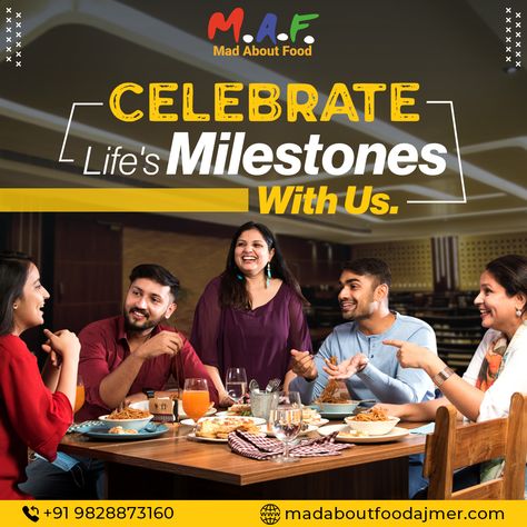 Come Celebrate Your Life's Milestones With Us. 🎉 . . . #celebration #party #dinner #lunch #foodie #restaurant #ajmerfoodie #ajmerfood #ajmerfoodjunction #ajmerfoodbloggers #food #foodporn #madaboutfood #ajmer #ajmersharif #pushkar #tastyfood #veg #nonveg #familyrestaurant #restaurante #indianfood #desifood #chinese #chinesefood #seafood #ajmersharifdargah Restaurant Food Creative Ads, Restaurant Creative Ads, Restaurant Ad, Family Lunch, Desi Food, Party Dinner, Ad Creative, Family Restaurants, Creative Ads