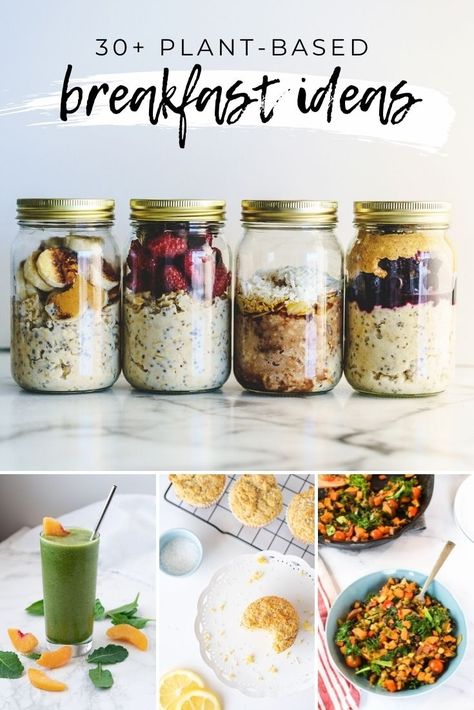 Vegan Breakfast Bowl Recipes, Breakfast Plant Base, Plant Based Vegan Breakfast, Easy Plant Based Breakfast Recipes, Plant Based Recipes Breakfast Simple, Vegan Breakfasts Healthy, Plant Based Smoothie Bowls, Plant Based Protein Smoothies, Plant Based Breakfast Meal Prep