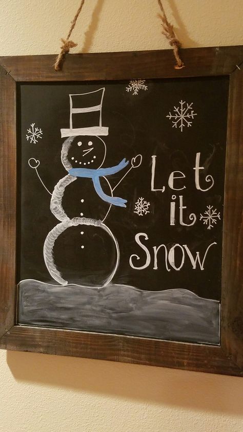 Chalkboard Art Ideas Easy, Snowman Chalkboard Art, Christmas Chalkboard Art Ideas Easy, Christmas Chalkboard Art Ideas, Christmas Chalkboard Art Funny, Let It Snow Chalkboard Art, Chalkboard Snowman, Winter Chalkboard Ideas, Chalkboard Art Ideas