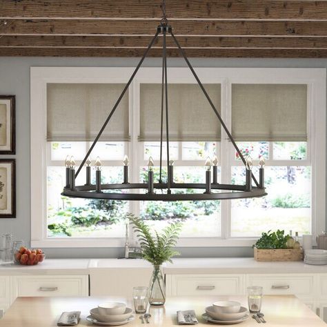 Farmhouse Lampshade, Kitchen Chandelier Lighting, Farmhouse Chandelier Lighting, Modern Farmhouse Chandelier, Chandelier Ideas, Modern Farmhouse Lighting, Farmhouse Lamps, Dining Room Light, Farmhouse Dining Room Table