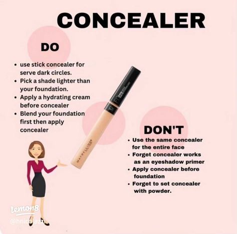 CONCEALER DO’S and DONT’s | Gallery posted by Hailee 🦢🥥🫐🧺 | Lemon8 Where To Put Concealer, Where To Put Perfume, Makeup Cheat Sheets, Stick Concealer, Beauty Hacks Skincare, Perfect Eyeliner, Concealer Stick, How To Apply Concealer, Concealer Makeup