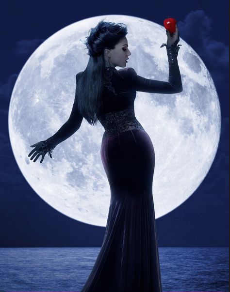 Lana Parrilla as Regina Mills Woman In Black, Evil Queen, Once Upon A Time, Long Dress, Moon, Queen, Black