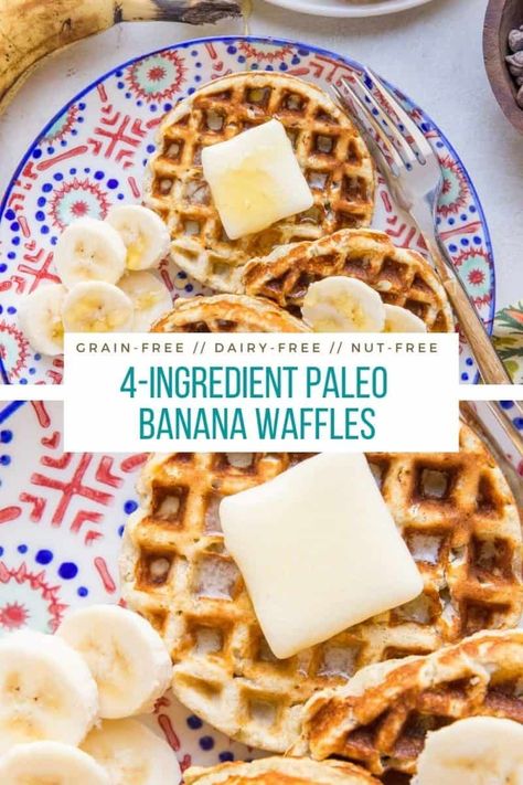 Paleo Pumpkin Waffles, Banana Waffle Recipe, Dairy Free Waffles, Waffle Recipe Healthy, Paleo Waffles, Healthy Muffin, Banana Waffles, Healthy Waffles, Paleo Banana