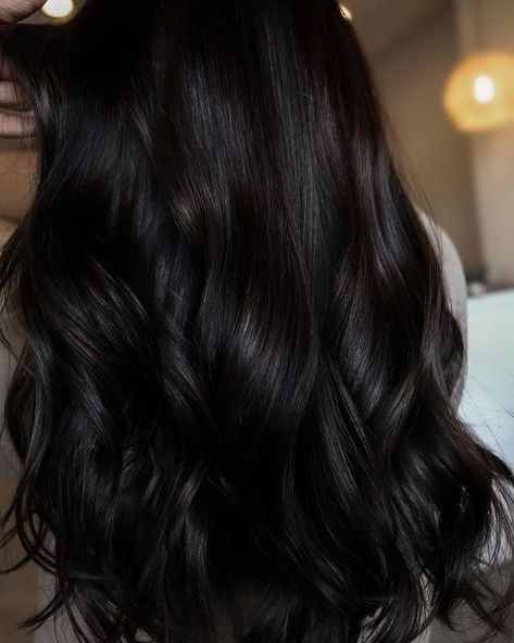 Hair • Instagram Solid Dark Brown Hair, Medium Black Hair, Dark Balayage, Brown Hair Inspo, Hair Instagram, Black Hair With Highlights, Dark Hair With Highlights, Color Me Beautiful, Dark Brown Hair