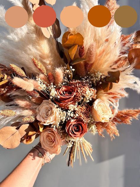 Desert Wedding Florals, Copper Wedding Flowers, Fake Flower Arrangements Diy, Rustic Fall Wedding Colors, Fall Flower Centerpieces, Collection Of Flowers, Jasmine Wedding, Fake Flower Arrangements, Color Terracota