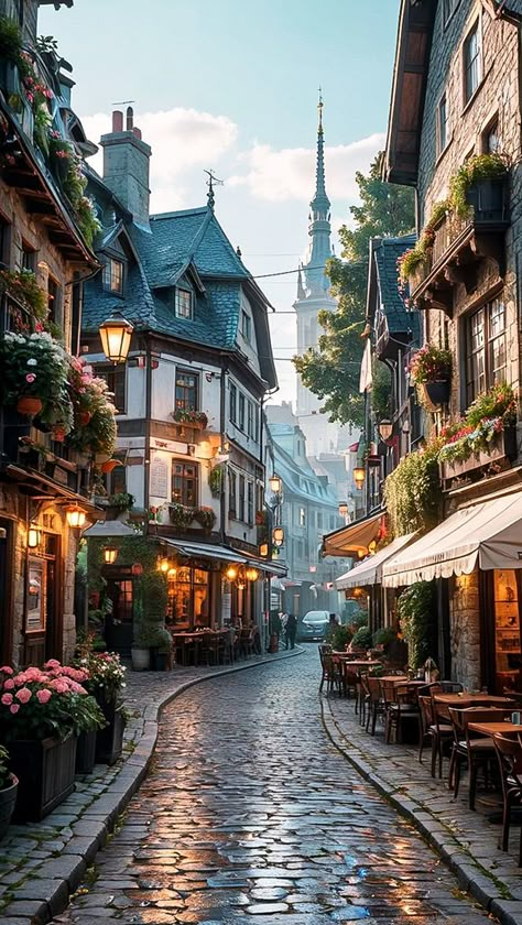 European City Aesthetic, Deutschland Aesthetic, Italy Video, Castle House Design, Fall City, European Village, Fantasy Town, Public Places, Autumn Scenes