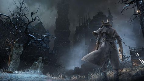 Bloodborne Landscape Wallpapers - Top Free Bloodborne Landscape Backgrounds - WallpaperAccess Bloodborne Game, Landscape Wallpapers, Bloodborne Art, From Software, Demon Souls, Dark Souls 3, Game Illustration, Bloodborne, Action Games