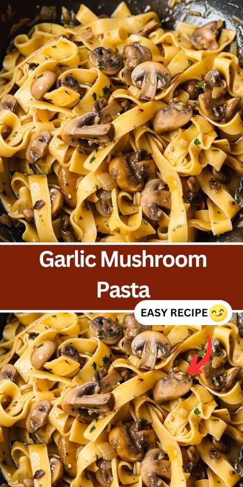 Discover a savory delight with this Garlic Mushroom Pasta recipe. Featuring caramelized cremini mushrooms, garlic, and a creamy Parmesan sauce, this dish is perfect for pasta lovers. Quick and easy to make, it’s ideal for busy weeknights or special occasions. Try this flavorful pasta dish tonight! Garlic Butter Mushroom Pasta, Cremini Mushroom Recipes, Pasta With Mushroom Sauce, Mushroom Pasta Recipes, Garlic Mushroom Pasta, Mushrooms Pasta, Easy Cheesy Scalloped Potatoes, Mushroom Pasta Sauce, Garlic Butter Mushrooms