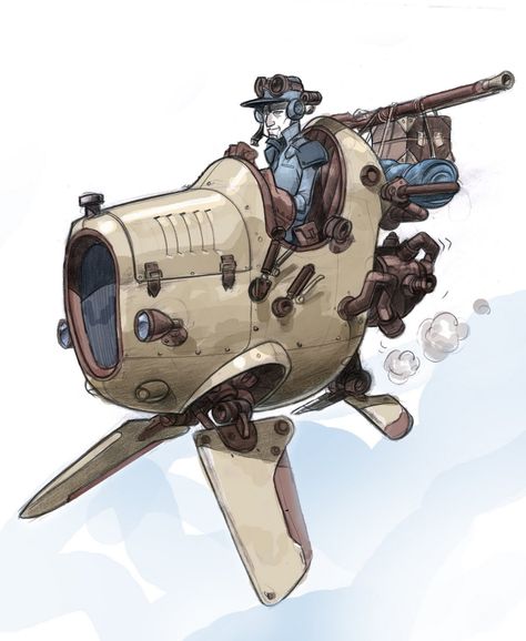 Blue Chevrons: Flying Machine Thingy Steampunk Airship, Arte Nerd, Flying Machine, Flying Vehicles, Diesel Punk, Arte Robot, 흑백 그림, Concept Ships, Futuristic Cars