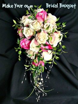 Diy Wedding Bouquet Fake Flowers, Montage Floral, Wedding Bouquet Fake Flowers, Cheap Wedding Bouquets, Diy Bridal Bouquet, Bouquet Bride, Rose Bridal Bouquet, Cascade Bouquet, Cheap Bridesmaid