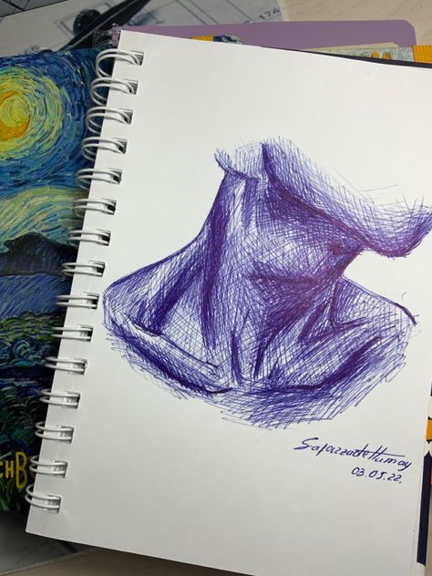 Cool Hand Art With Pen, Blue Pencil Drawing, Pen Sketching Ideas, Blue Pen Art, Blue Pen Drawing, Biro Art, Ballpoint Pen Art, Pen Art Work, Blue Drawings