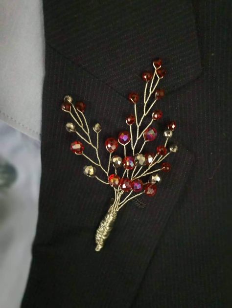 Mens Boutineers Wedding, Gold Boutonniere, Burgundy Boutonniere, Boutonniere Burgundy, Red Boutonniere, Gothic Prom, Brooch Boutonniere, Boutonniere Pins, Flower Boutonniere