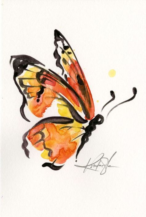 Monarch Poppy Flower Drawing, Mindfulness Cards, Art Papillon, Butterfly Art Painting, Butterfly Drawing, Butterfly Painting, Butterfly Watercolor, Arte Animal, Watercolor Inspiration