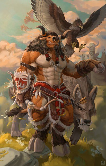 Tauren Art, Worgen Art, World Of Warcraft Druid, Warcraft Art, Dungeons And Dragons Classes, Art Basics, Dungeons And Dragons Characters, Wow Art, Anime Dragon Ball Super