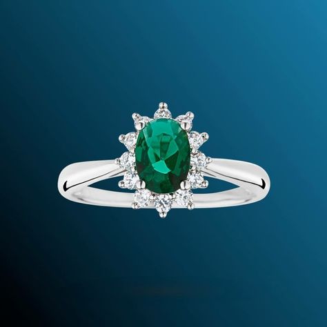 Anello Smeraldo, Gold Diamond Jewelry, Emerald Ring, Promise Rings, Ring Verlobung, Sapphire Ring, Diamond Jewelry, Gold Diamond, Heart Ring