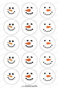 Printable Snowman Faces | Items similar to The Snowman Face Christmas 1"  4x6 bottle cap Printable Snowman Faces, Snowmen Faces, Printable Snowman, Face Template, Bottle Cap Crafts, Snowman Faces, Stickers Digital, Bottle Cap Images, Snowman Crafts