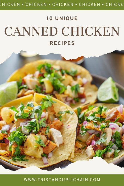 Stuck in a meal rut? Say no more! 🛑 Dive into these 10 unexpected and tasty recipes using canned chicken! 🍗 From hearty soups to crispy chicken patties, these ideas are here to shake up your routine and satisfy your hunger. Bon Appétit! 😋 Canned Chicken Recipes Dairy Free, Can Chicken Recipes Healthy, Canned Chicken Salad Sandwich, Chicken Patties With Canned Chicken, Can Chicken Recipes Easy, Recipes Using Canned Chicken, Recipes With Canned Chicken, Using Canned Chicken, Canned Chicken Salad