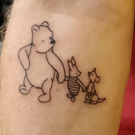 Winnie The Pooh Roo Tattoo, Muppets Tattoo Simple, Tigger Tattoo, Piglet Tattoo, Eeyore Tattoo, Roo Winnie The Pooh, Winnie The Pooh Tattoo, Pooh Tattoo, Winnie The Pooh Tattoos