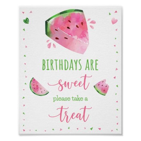 Birthday Treat Table, Treat Table Sign, Watermelon Birthday Party Theme, One In A Melon Birthday, Melon Birthday, Popsicle Party, Watermelon Birthday Parties, Treat Table, Birthday 1st