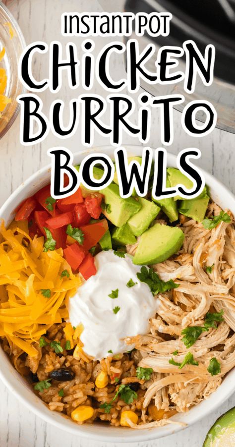 Easy Meal Prep For One, Meal Prep For One, Meals Low Carb, Chicken Instapot, Instapot Meals, Chicken Burrito Bowls, Healthy Instant Pot, Chicken With Rice, Pot Recipes Healthy