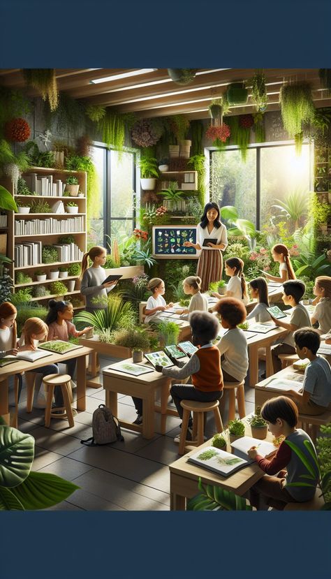 Let's bring nature into our children's learning spaces with biophilic design! As parents, we have the power to make it happen. #BiophilicDesign #NatureInClassrooms #PrescribeNatureAI Biophilic Classroom, Modern Classroom, Biophilic Design, Learning Spaces, Templates Printable Free, The Movement, Make It Happen, Ceiling Design, Kids Learning