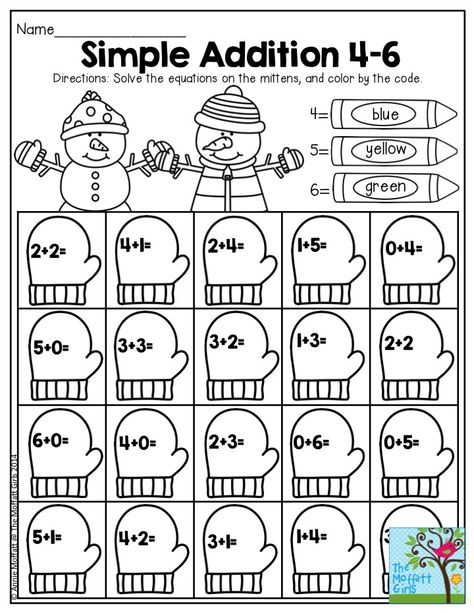 Winter Activities For First Grade, Preschool January, Kindergarten January, January Kindergarten, January Math, Winter Addition, Kindergarten Addition Worksheets, Addition Kindergarten, Kindergarten Letters