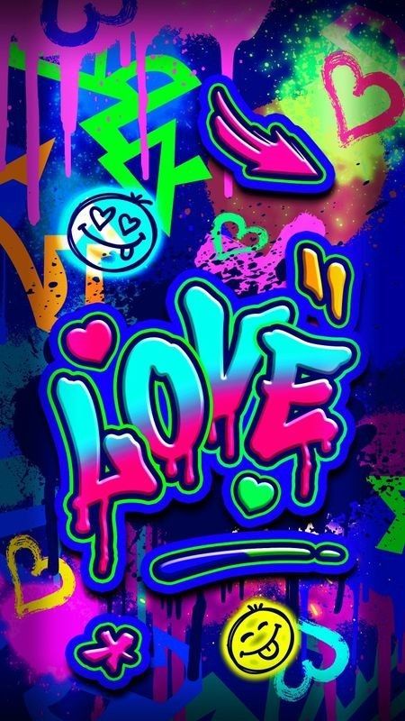 Neon Love, Romantic Words, Graffiti Wallpaper, Iphone Screen, Urban Art, Street Art, Graffiti, Neon