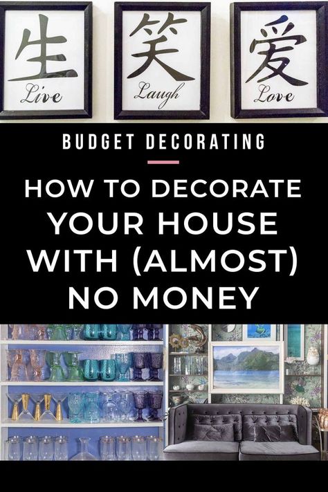 Great decorating tips for updating your home decor without spending a ton of money. Lots of ideas for decorating on a budget that can be used in your living room, bedroom or kitchen. Cost Home Decor, Cottage Bedroom Decor, Country Bedroom Design, House On A Budget, Bedroom Design Styles, Budget Interior Design, Budget Decor, Interior Decorating Tips, Decorating Ideas On A Budget