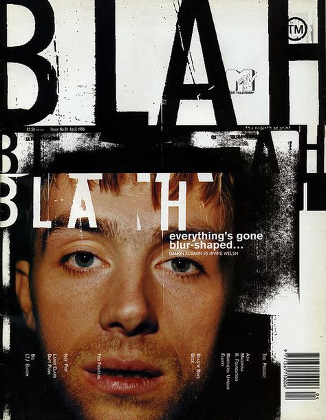 Blah Blah Blah: Issue 01 by Joe Kral, via Flickr Design Studio Names, David Carson Work, David Carson Typography, David Carson Design, Grunge Typography, Poster Graphic Design, David Carson, Paula Scher, Polish Poster