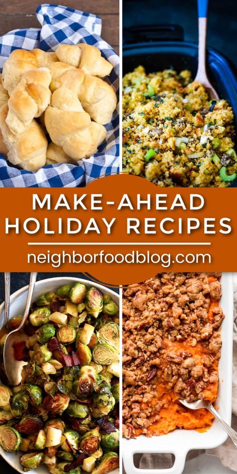 Make Ahead Recipes, Holiday Meal Prep, Thanksgiving Meal Plan, Holiday Casseroles, Holiday Meal Planning, Meal Prep Ideas, Holiday Meal, Holiday Menus, Menu Plan