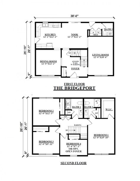 3 Bedroom Home Floor Plans, House Plans 2 Story, 30x40 House Plans, Modular Home Builders, Open Floor House Plans, Modular Home Floor Plans, Little House Plans, Two Story House Plans, Basement Floor Plans