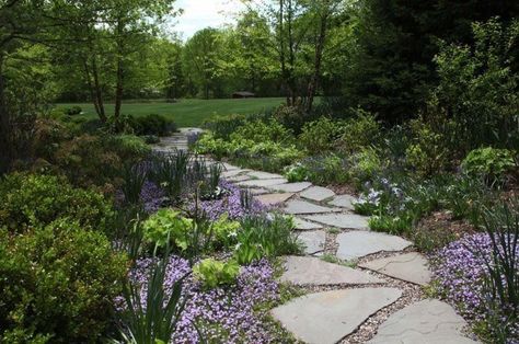 Flagstone Path, Backyard Walkway, Walkway Landscaping, Concrete Patios, Pathway Landscaping, Walkways Paths, Cottage Garden Plants, Stone Walkway, Garden Walkway