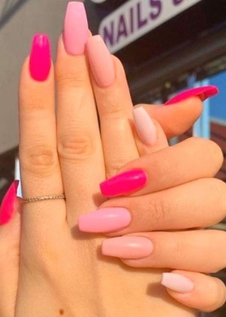 Unghie Sfumate, Winter Nails Acrylic, Pink Gel, Gel Nail Colors, Ballerina Nails, Summer Acrylic Nails, Cool Nail Designs, Short Acrylic Nails, Nail Designs Summer