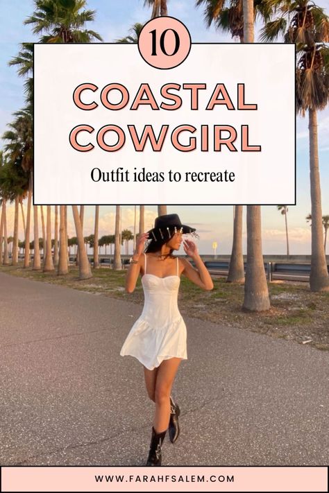 How to Master the Coastal Cowgirl Aesthetic + Outfit Ideas Cowgirl Outfit Summer, Cowgirl Aesthetic Outfit, Straw Hat Outfit, Coastal Cowgirl Outfit, Summer Cowgirl Outfits, Straw Hats Outfit, Boho Western Outfits, Western Cowgirl Outfits, Best Cowboy Hats