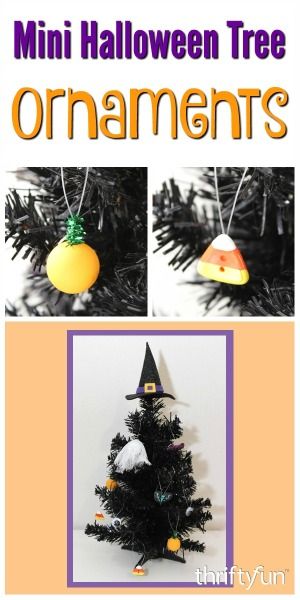 Mini Halloween Tree Ornaments Diy, Mini Halloween Tree, Homemade Halloween Tree Ornaments, Diy Halloween Tree Decorations, Halloween Ornaments Diy, Diy Halloween Tree, Halloween Tree Decorations, Halloween Christmas Tree, Felt Crafts Diy