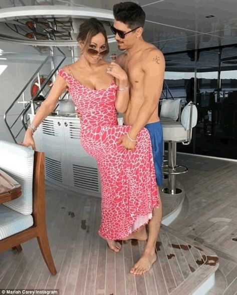 Romantic getaway: Carey, 48, appeared to be enjoying a loved up break with her beau Bryan Tanaka, 35, in this Instagram she posted on Sunday Bryan Tanaka, Pop Queen, Caesars Palace, A Yacht, Mariah Carey, Romantic Getaways, Lily Pulitzer Dress, Palace, Songwriting