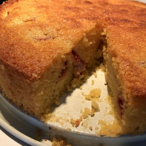 Cornmeal Strawberry Cake Baking With Cornmeal, Recipes Using Cornmeal, Self Rising Cornmeal Recipe, Recipes With Cornmeal, Easy Skillet Cornbread, Oven Fried Okra, Blueberry Cornbread, Cornmeal Recipes, Egg Free Cakes