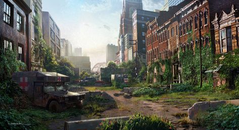 The Apocalyptic Art Of The Last Of Us Art Apocalypse, Apocalypse Landscape, Post Apocalyptic City, Abandoned City, Post Apocalyptic Art, Artwork Wallpaper, Apocalypse Art, Concept Art World, Theme Nature