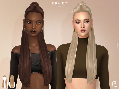 Sims 4 Seasons, Feminine Hair, Sims Love, Pelo Sims, Extra Long Hair, Sims 4 Cc Folder, Female Hair, Sims Four, Pinterest Makeup