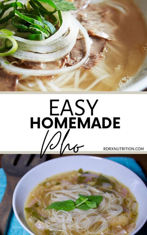 Homemade Pho Recipe, Pho Soup Recipe Easy, Pho Recipe Easy, Homemade Pho, Pho Soup Recipe, Pho Noodle Soup, Asian Soup Recipes, Pho Recipe, Asian Soup