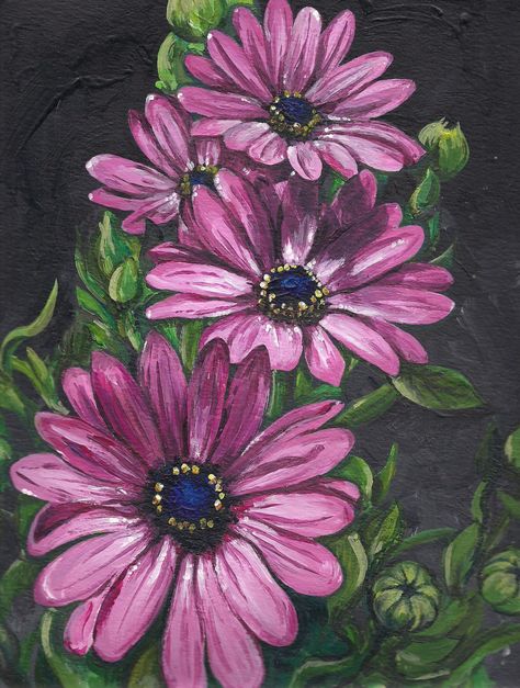 "Purple Flowers" Acrylic flower painting by Deborah Fallas Oil Pastel Flowers, Purple Flower Painting, Flower Painting Acrylic, Flowers Acrylic Painting, Acrylic Flower Painting, Flowers Acrylic, Barn Painting, Acrylic Painting Flowers, Acrylic Flower