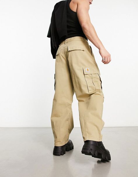 Trousers & Chinos by Carhartt WIP Style refresh: pending Regular rise Belt loops Functional pockets Relaxed fit Korean Street Wear, Carhartt Cargo Pants, Carhartt Cargo, Men Carhartt, Men Trousers, Vintage Carhartt, Carhartt Mens, Training Pants, Pantalon Cargo