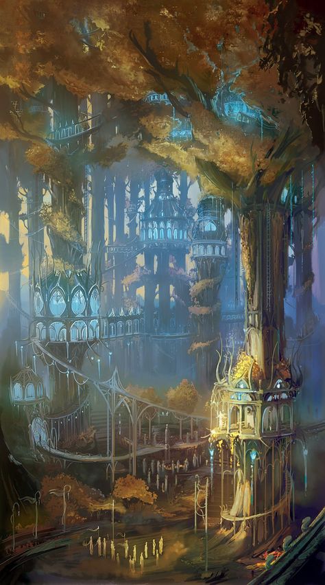 Lothlórien | The One Wiki to Rule Them All | Fandom Personaje Fantasy, Fantasy City, Fantasy Setting, Fantasy Places, Fantasy Art Landscapes, Arte Fantasy, 판타지 아트, Fantasy Inspiration, Magical Places