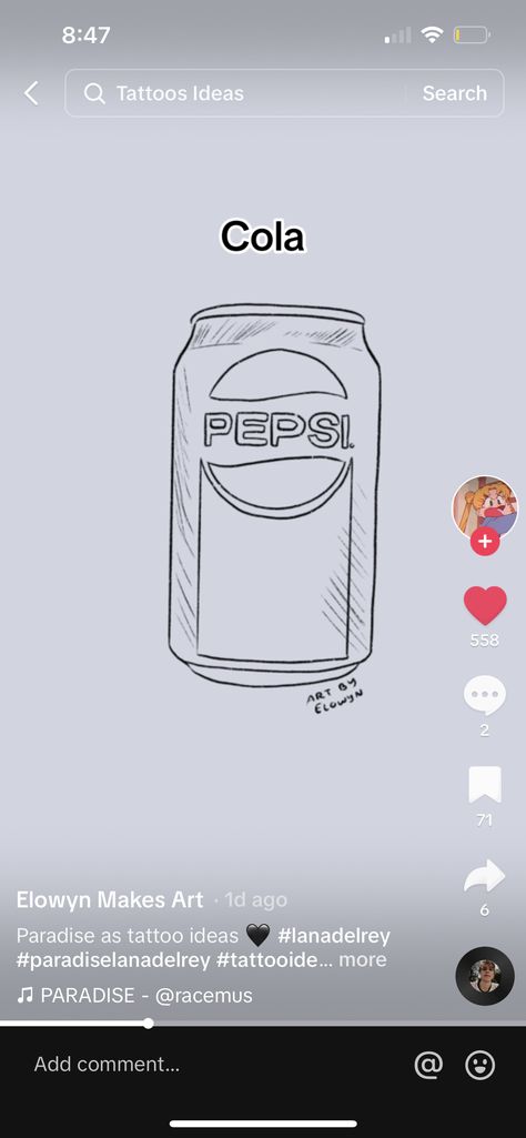 Soda Can Tattoo, Pepsi Tattoo, Can Tattoo, Pepsi Logo, Sticker Tattoo, Coke Cans, Small Tattoos, Tatting, Tattoo Ideas