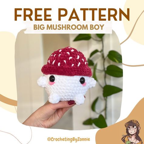 🍄BIG MUSHROOM BOY FREE PATTERN 🍄 Today is the big day cause I’m finally releasing my first pattern.💖 This Pattern has been obviously… | Instagram Mushroom Amigurumi, Amigurumi Mushroom, Big Mushroom, Boy Crochet Patterns, Instagram Pattern, Easy Crochet Animals, Crochet Mushroom, Crochet Cat Pattern, Quick Crochet Patterns