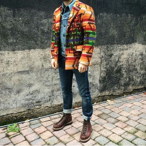 Mens Aztec Jacket, Aztec Jacket, Print Jacket, Mens Fashion Trends, Western Cowboy, Jacket Style, Men's Fashion, For Sale, Fashion Trends