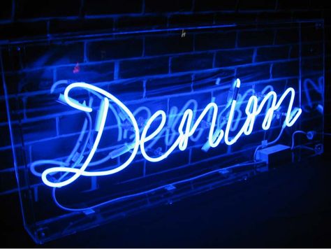 #denim #neon #led Denim Bar, Fabric Board, Neon Logo, The Client, Bar Signs, Lighted Signs, Shop Signs, Neon Sign, Jeans Shop