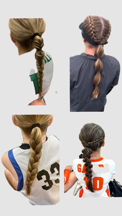 Basketball hairstyles ideas Basketball Girl Hairstyles, Hairstyle For Basketball, Girls Basketball Hairstyles, Marching Band Hairstyles, Basketball Hairstyles Easy, Basketball Hair, Soccer Hairstyles, Soccer Hair, Sports Hair